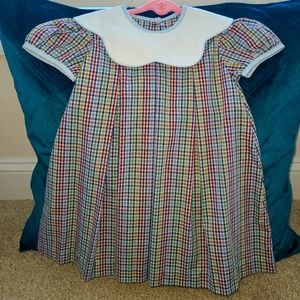 Size 3T, The Beaufort Bonnet Company, multi color Bib dress.